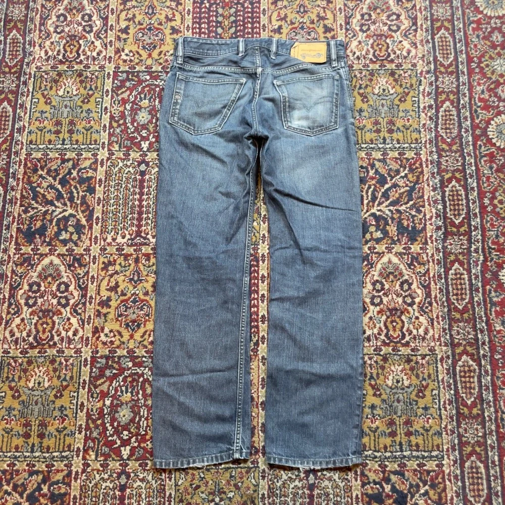 VTG‎ Diesel Waykee Jeans Regular Straight Dark Wash Whisker Denim Men Size 29x30